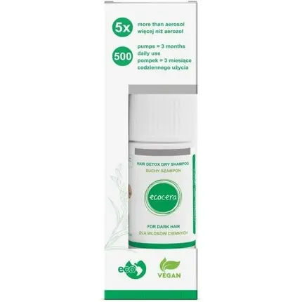 Șampon uscat, Ecocera, Hair Detox, pentru păr închis la culoare Disponibil imediat