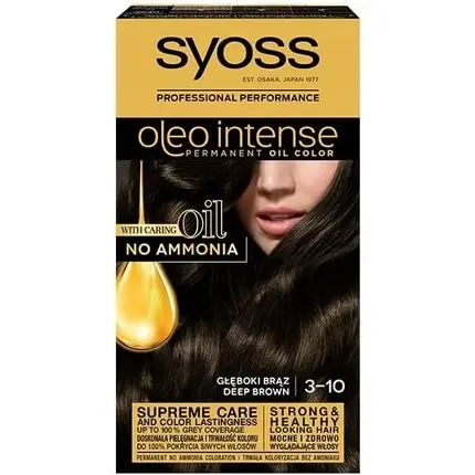 Vopsea de păr, Syoss, Oleo Intense, castaniu închis Promoție