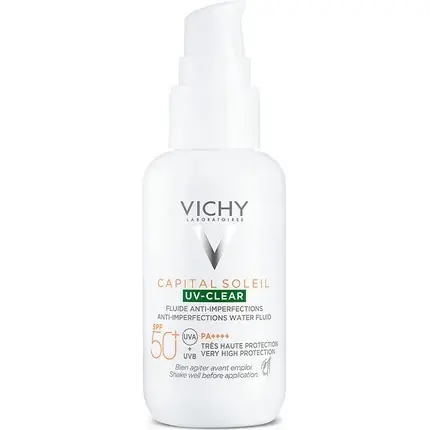 Fluid Anti-Pete SPF50, Vichy Capital Soleil UV Clear, 40ml Lichidare de stoc