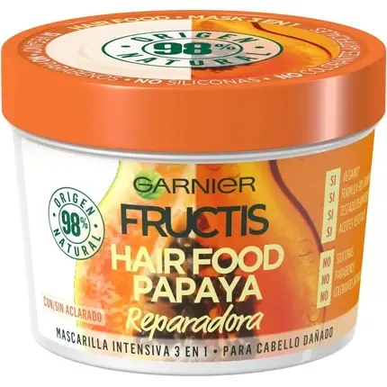 Calitate înaltă Masca reparatoare pentru par deteriorat, Garnier Fructis Hair Food Papaya, 390ml