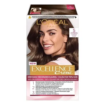 Ofertă exclusivă Vopsea de păr, L‘Oréal Paris, Excellence Cream 5, Șaten deschis