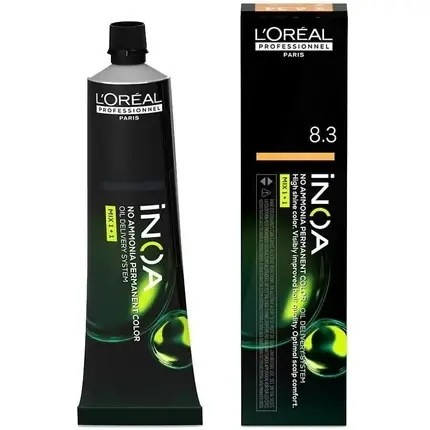 Calitate înaltă Vopsea de păr, L‘Oréal, INOA Color 8.3 Blond Deschis Auriu