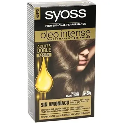Vopsea de păr permanentă, Syoss, Oleo Intense, Maro Cenușiu Deschis Cel mai vândut