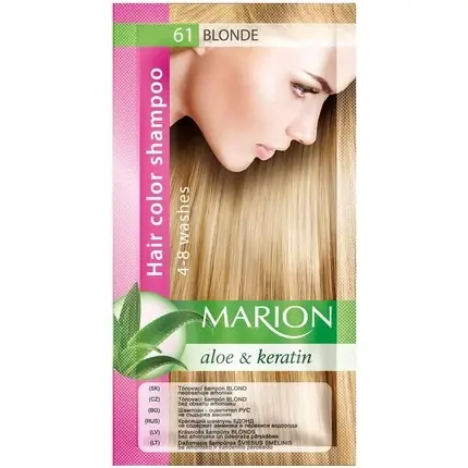 Șampon colorant păr, Marion, Aloe și Keratină, blond 61 Reducere extra