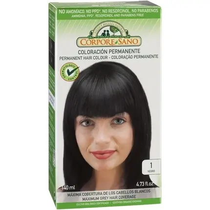 Vopsea de păr, Corpore Sano, negru, 140 ml Retur gratuit
