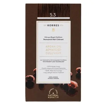 Vopsea păr, Korres, Argan Oil, maro deschis auriu Reducere extra