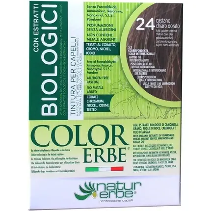 Vopsea de păr, Naturerbe, Extracte din plante bio, 24 Blond deschis auriu Retur ușor