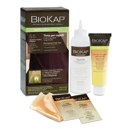 Vopsea de păr, Bios Line, Biokap Nutricolor Delicate, mahon Retur ușor
