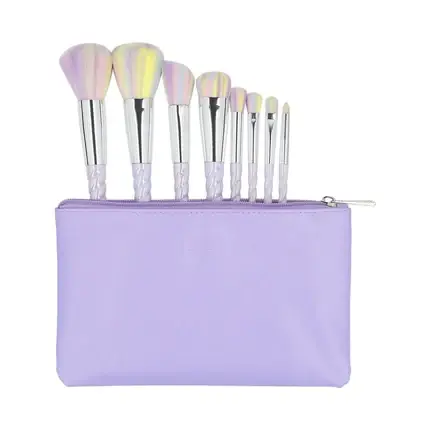Super ofertă Set pensule machiaj, Ilu, 8 piese, geantă unicorn