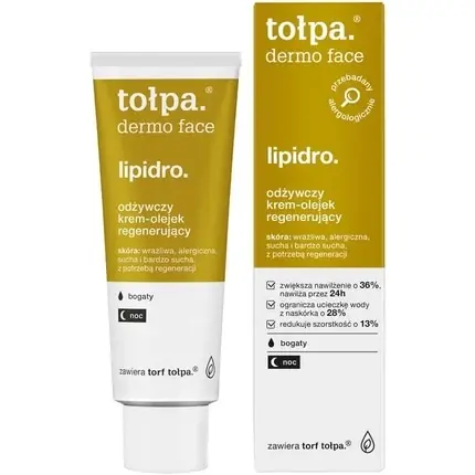 Cremă de noapte, Tolpa, Lipidro, hrănitoare, 40ml Retur ușor