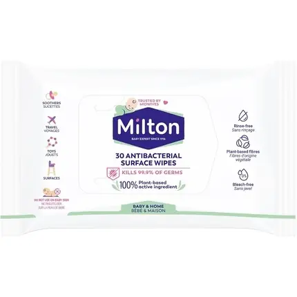 Bestseller Șervețele Antibacteriene, Milton, 30 buc, albe