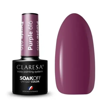 Lac de unghii UV, Claresa, Purple 616, 5ml Ofertă