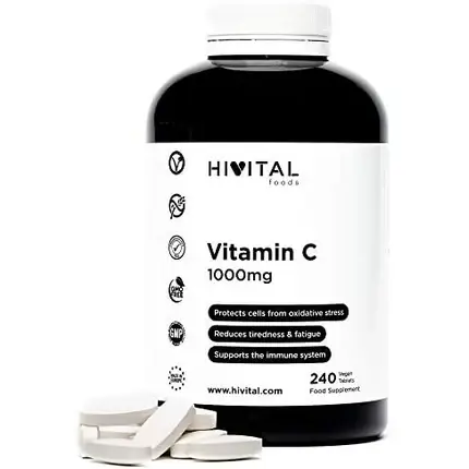 Vitamina C, Hivital Foods, 1000mg, 240 tablete vegane Ofertă specială