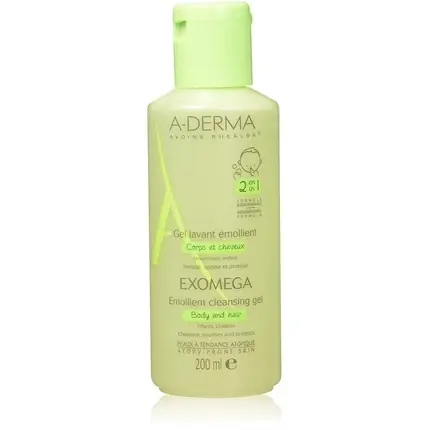 Gel de duș, A-Derma, Exomega, verde, 200ml Popular