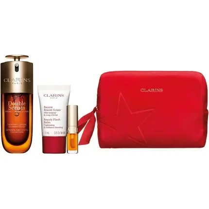 Retur gratuit Set îngrijire facială, Clarins, Double Serum, roșu