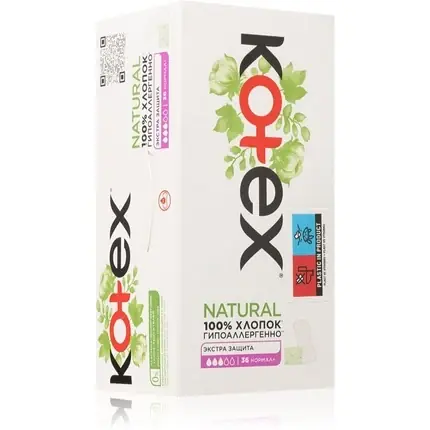 Șervețele sanitare Kotex Natural Normal, 36 buc, ambalaj alb Mai ieftin