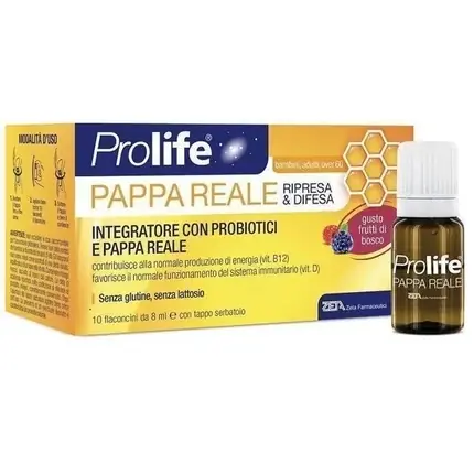 Reduceri Zeta Farmaceutici Prolife Pappa Reale cu Probiotice, Vitamina B12 și D, 10 Flacoane x 8 ml