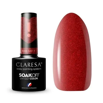 Vernis unghii Claresa Kiss Me, Hybrid, Roșu sclipicios, 7ml Vezi acum