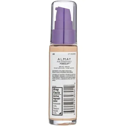 Ofertă Fond de ten Almay Age Essentials Makeup, SPF 15, Culoare Light, 29.6ml