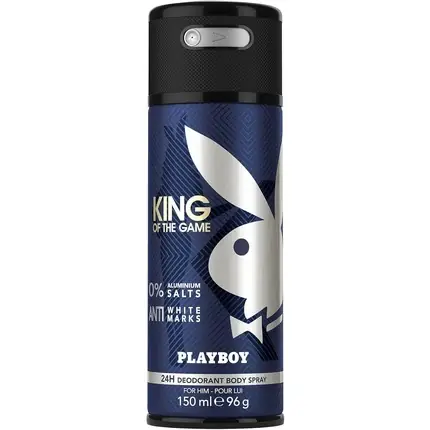 Body Spray, Playboy, King of the Game, albastru argintiu, capac negru Lichidare de stoc