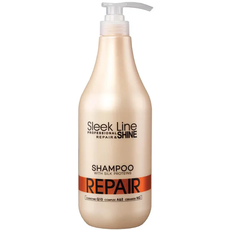 Șampon Stapiz Sleek Line Repair cu mătase pentru păr, 1000ml Mai ieftin