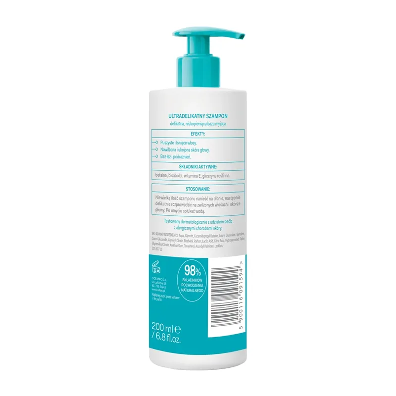 Oillan Baby, Șampon ultra-ușor, din prima zi de viață, 200 ml Reducere de preț
