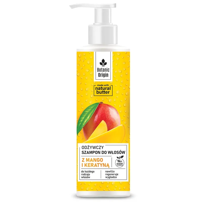 Botanic Origin, șampon hrănitor cu mango și keratină, 300 ml Livrare expres