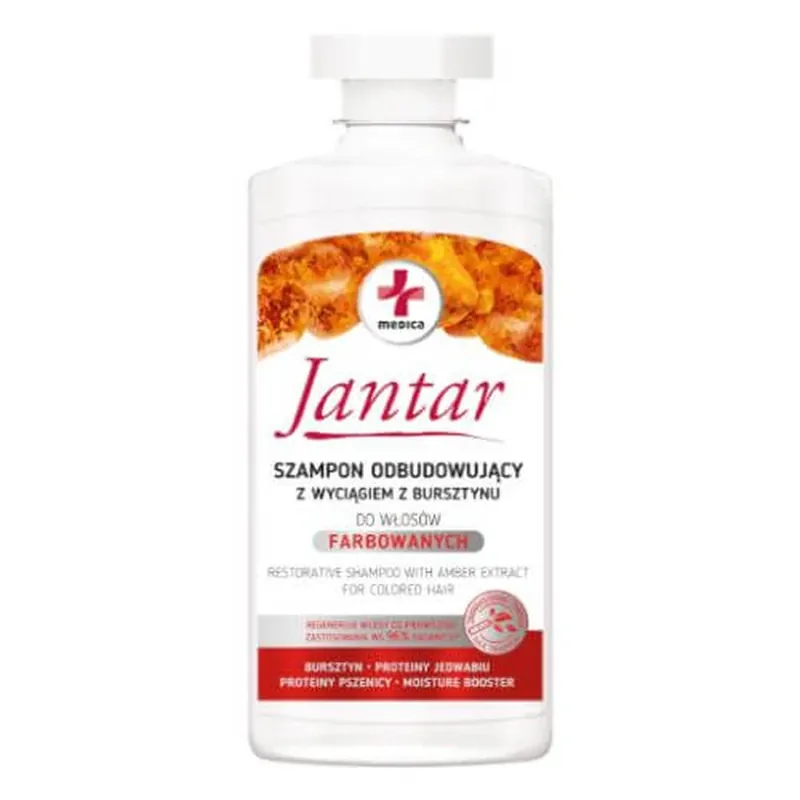 JANTAR MEDICA Șampon restaurator pentru păr vopsit cu extract de chihlimbar, 330 ml Lichidare de stoc