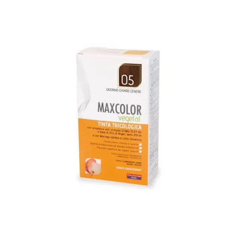 Preferatul clienților Vopsea de par Vegetal, nuanta 05 Castaniu cenusiu, 140 ml, MaxColor