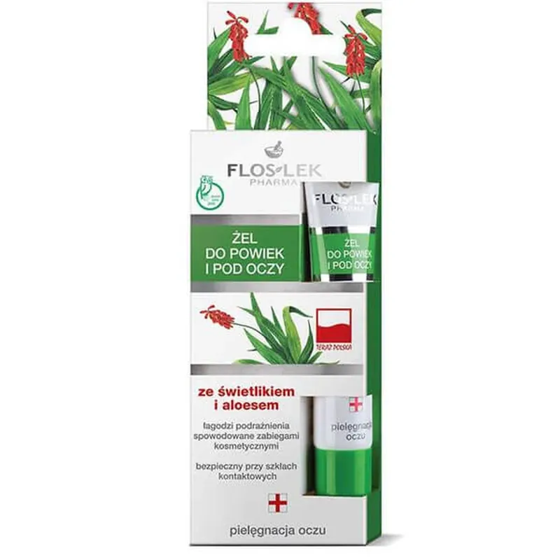 Flos-Lek, Gel de pleoape și Aloe Vera pentru pleoape și sub ochi, 15 ml Retur ușor