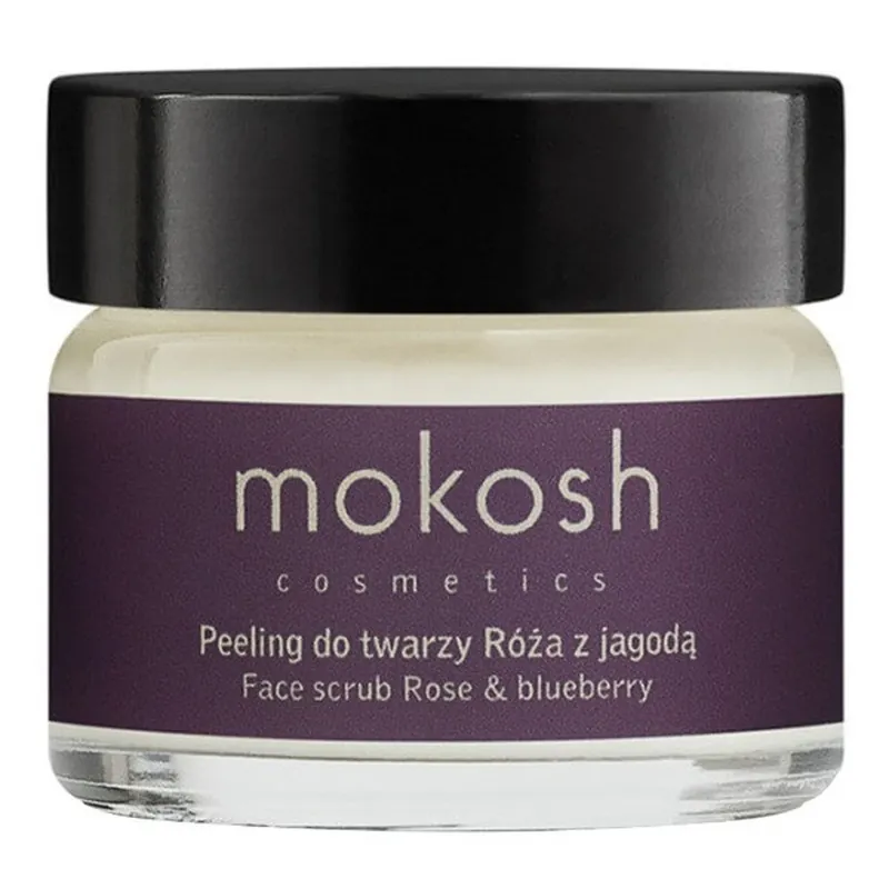 Reduceri Mokosh, scrub facial activ, trandafir și afine, 15 ml