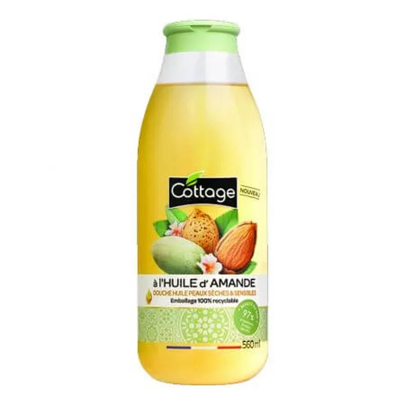 Cumpără online Gel de dus nutritiv cu ulei de migdale, 560 ml, Cottage