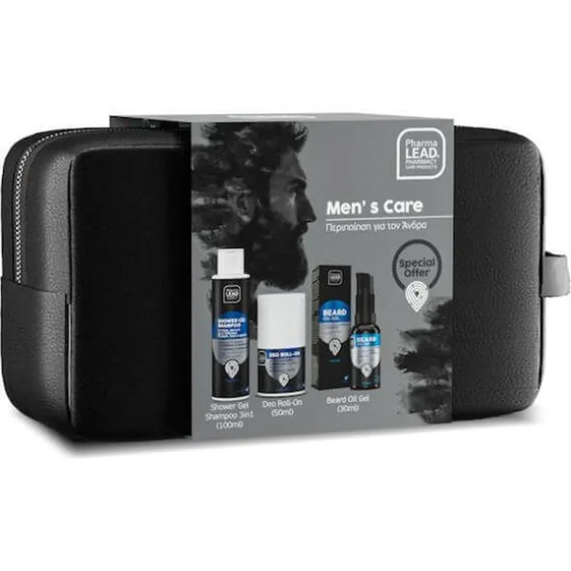 Reducere extra PHARMALEAD Promo Men‘s Care Gel de duș Șampon Șampon 100ml-deo Roll-On Deodorant 50ml-beard Oil 30ml & Gift Box
