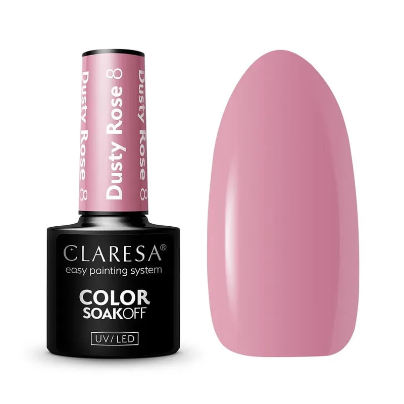 Comandă acum Lac hibrid Claresa Soak Off UV/LED Dusty Rose 8, 5 g