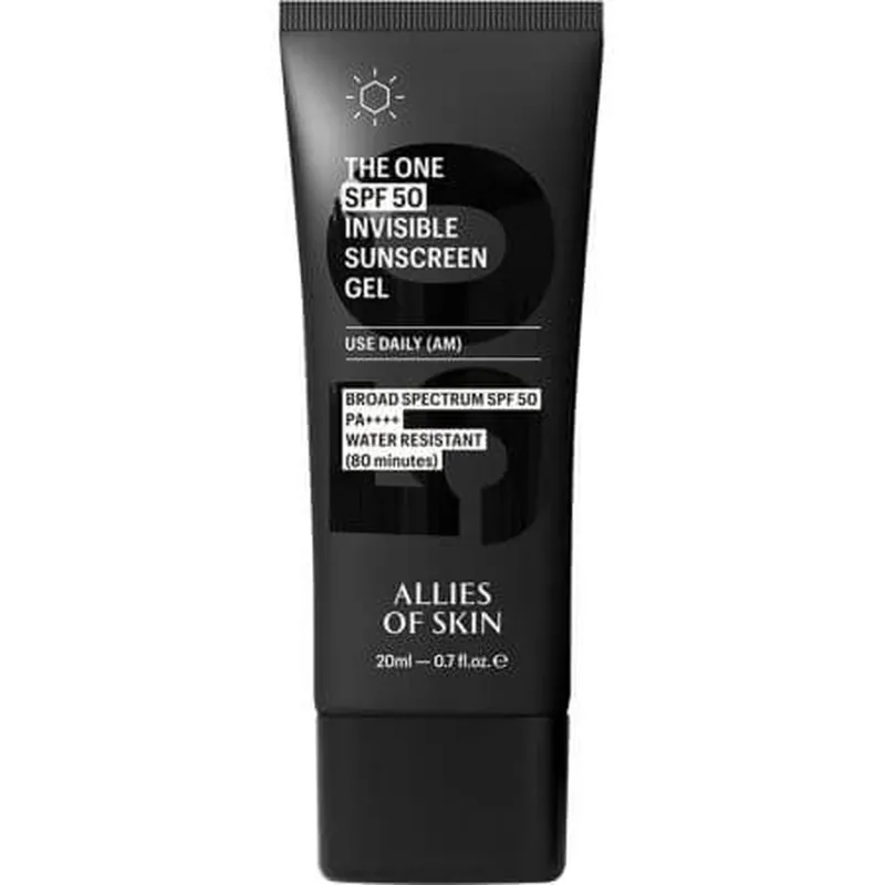 Mai ieftin Gel de fata cu protectie solara SPF 50 PA++++ The One Invisible Sunscreen, 20 ml, Allies of Skin