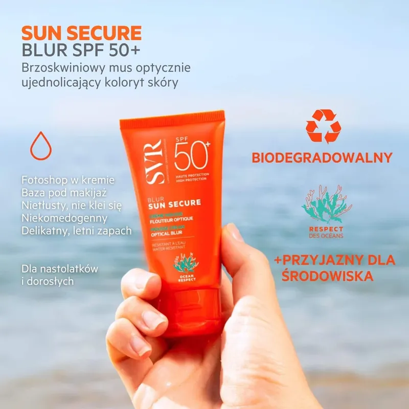 SVR Sun Secure Blur, Cremă protectoare, fără parfum, SPF 50+, 50 ml Noutate