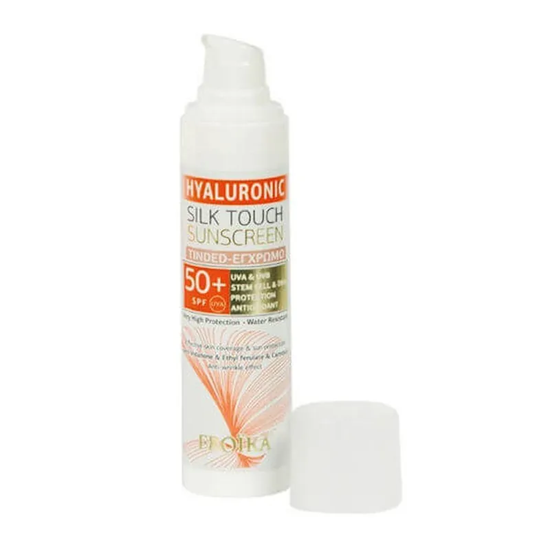 Froika Hyaluronic Silk Touch Sunscreen Tinted Cremă Facială Minerală Waterproof cu Protecție Solară SPF50 cu Pigment 50ml Reducere de preț