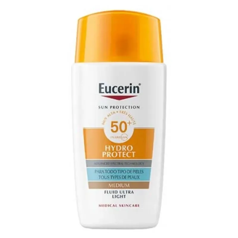 Calitate înaltă Eucerin Sun Protection Sun Hydro Protect Fluid ultra-ușor cu nuanță SPF50+ 50 ml