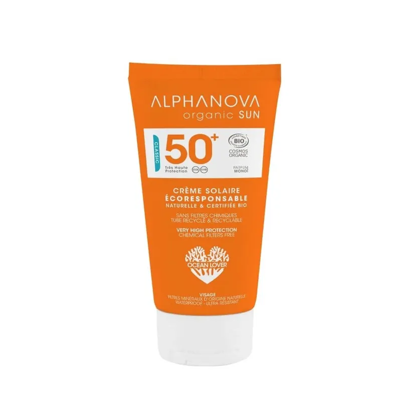 Disponibil imediat Alphanova Sun Bio, protecție solară, hipoalergenică, SPF 50, 50 g