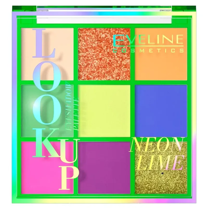 Eveline Cosmetics Look Up Paletă de 9 farduri Neon Lime, 10.8g Livrare rapidă
