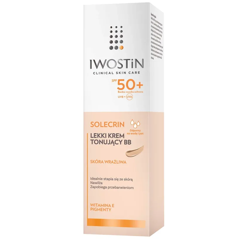 Chilipir Iwostin Solecrin, Cremă BB, ten sensibil, SPF 50+, 30 ml