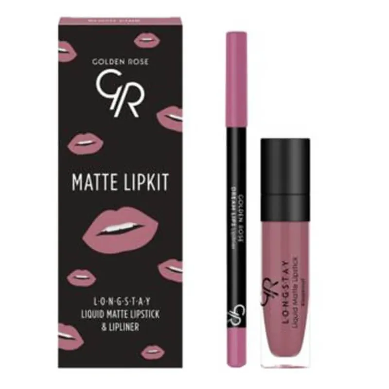 Reducere Golden Rose Matte Lipkit, set ruj, roz, 7.6 g