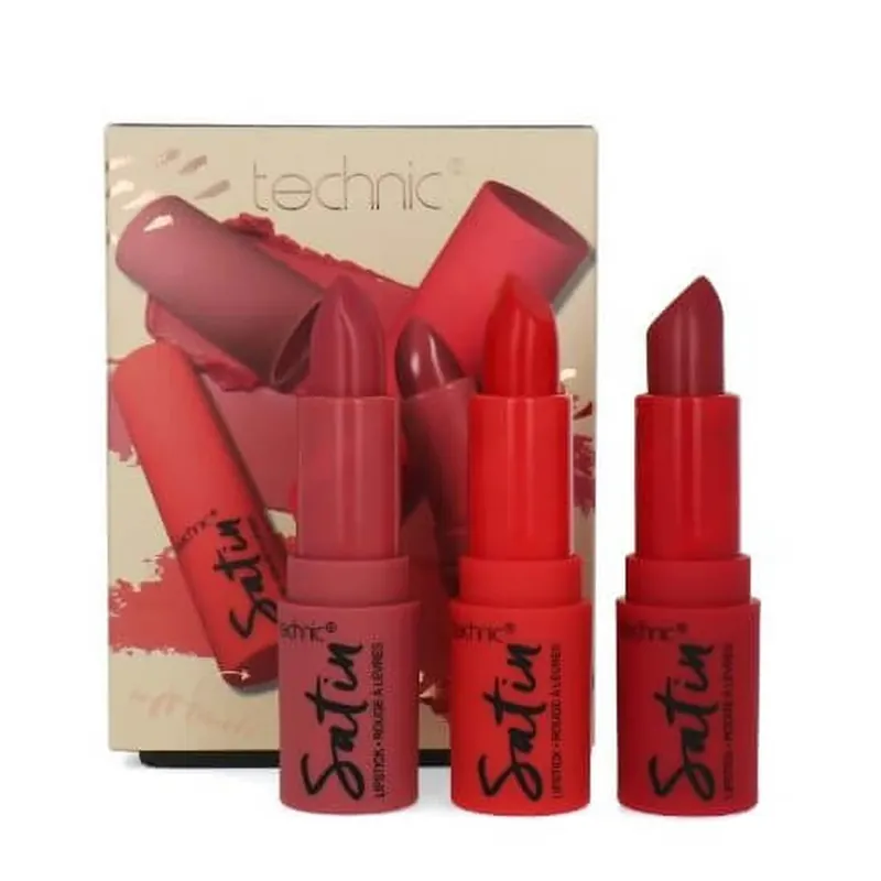 Set 3 Rujuri Buze, Technic, Satin, Vegan Reducere de preț