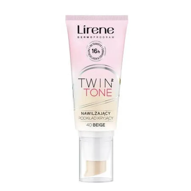 Lichidare de stoc Fond de ten rezistent la transfer 40 Beige Twin 2 Tone, 30 ml, Lirene