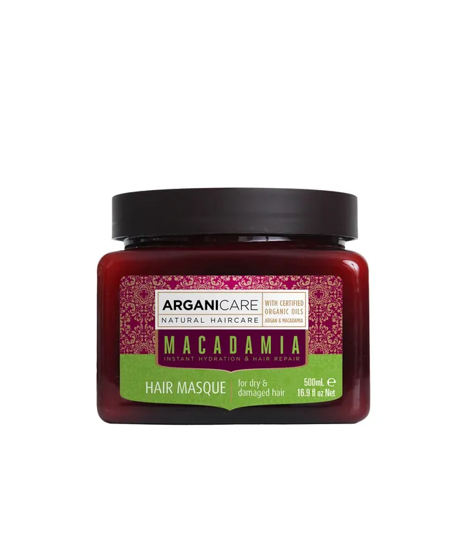 Cel mai vândut Masca reparatoare cu ulei de macadamia pentru par uscat si deteriorat, Arganicare, 500 ml