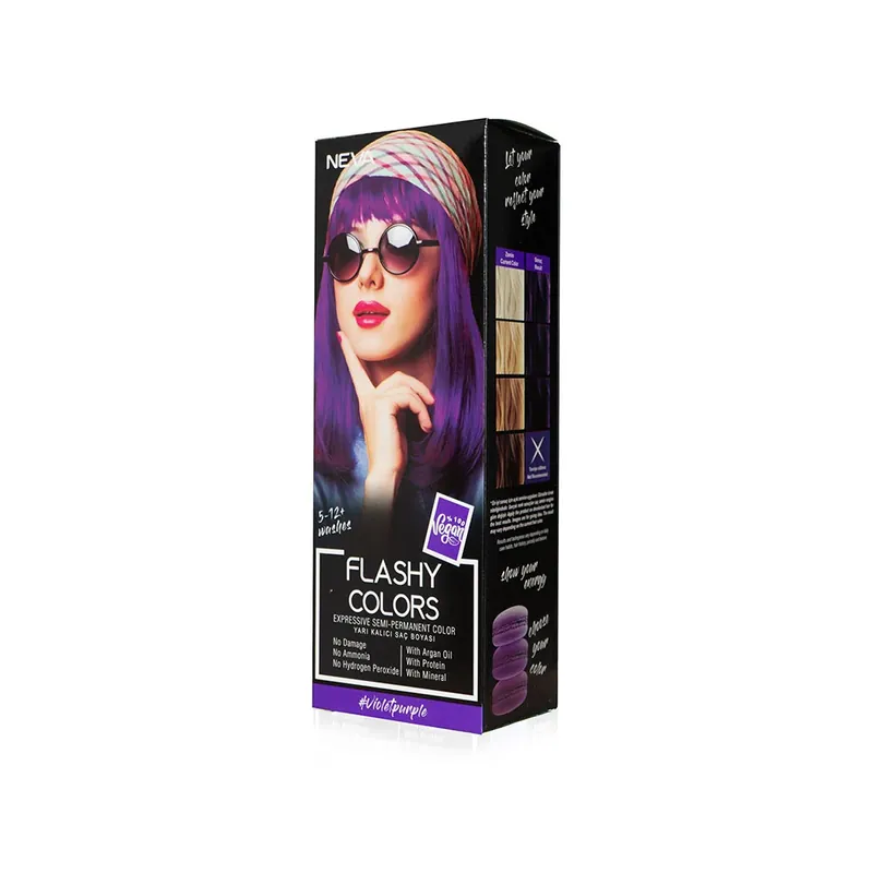 Flashy Colors Violet Purple, Nuantator semipermanent, violet, 100% vegan, Neva, 100 ml Ofertă specială