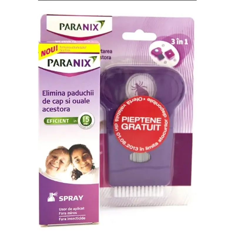 Paranix Spray, 100 ml + Pieptene Cadou, Omega Pharma Ieftin