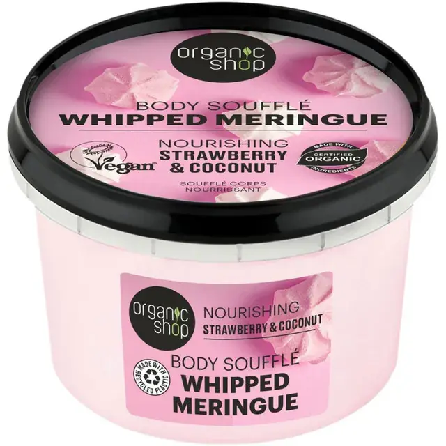 Souffle de corp cu capsuni si cocos Organic Shop Whipped Meringue, 250 ml Livrare expres